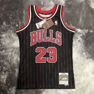 Men's M&N 1996 Michael Jordan Black Retro Jersey