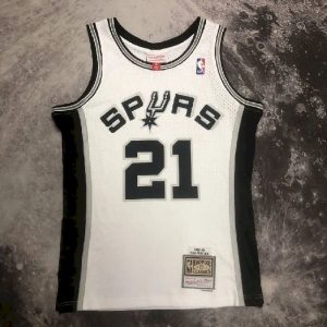 Men's M&N 1998/99 Tim Duncan White Retro Jersey