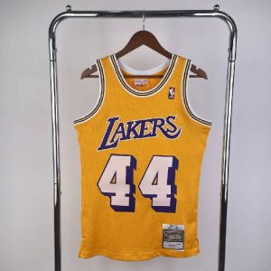 Men's M&N 1971/72 Jerry West Yellow Retro Jersey