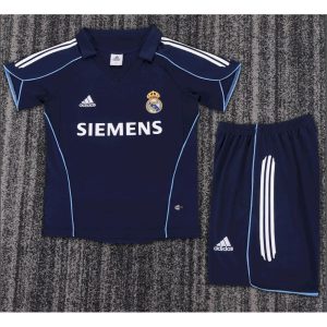 Real Madrid 2005/06 Away Kids Retro Jersey And Shorts