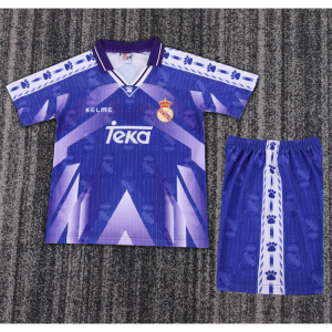 Real Madrid 1996/97 Away Kids Retro Jersey And Shorts