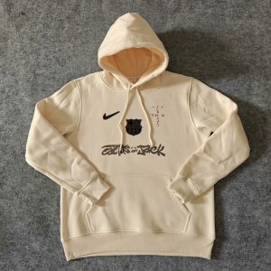 Barcelona 2025 Travis Scott Edition Beige Football  Hoodie